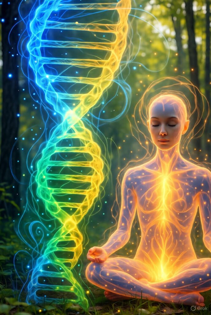 envia una imagen sobre La información que viaja en los genes en la reprogramación y biodecodificación