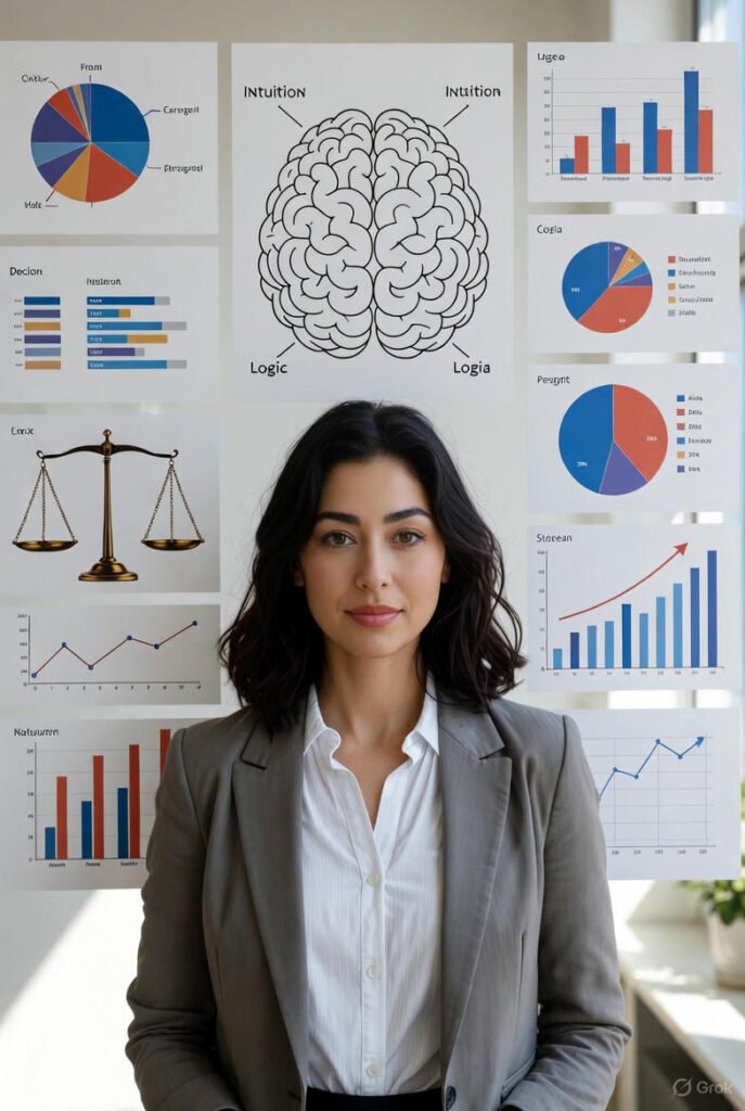 Decisiones laborales acertadas desde la neurociencia, intuición y lógica en equilibrio